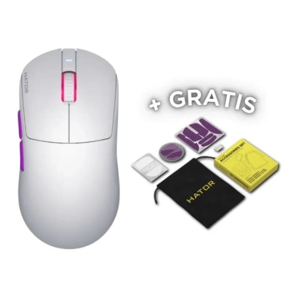 HATOR bežični miš Quasar 3 Ultra 8K (HTM771) White/Violet 4