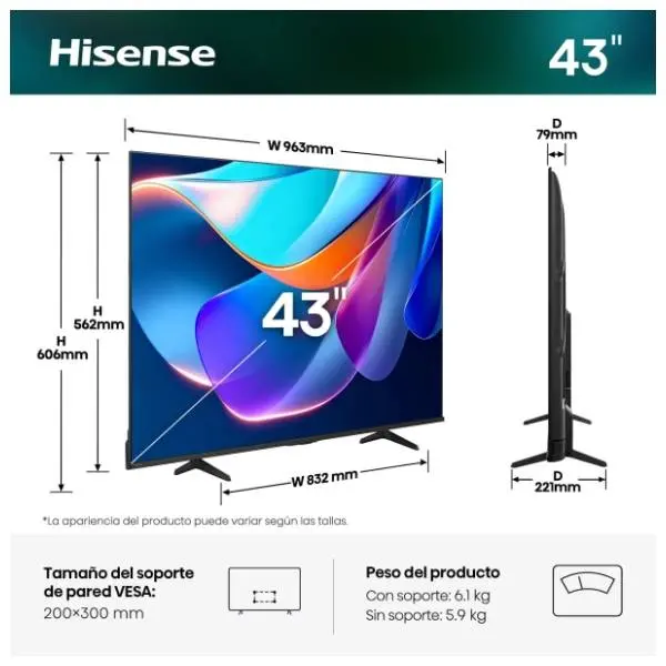 HISENSE televizor 43A6S 8