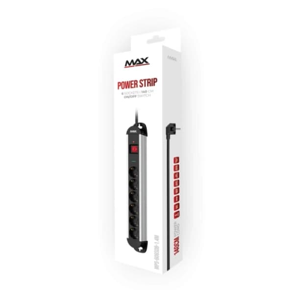 MAX produžni kabl sa 6 utičnica MPS-606SOB-1.4M 1