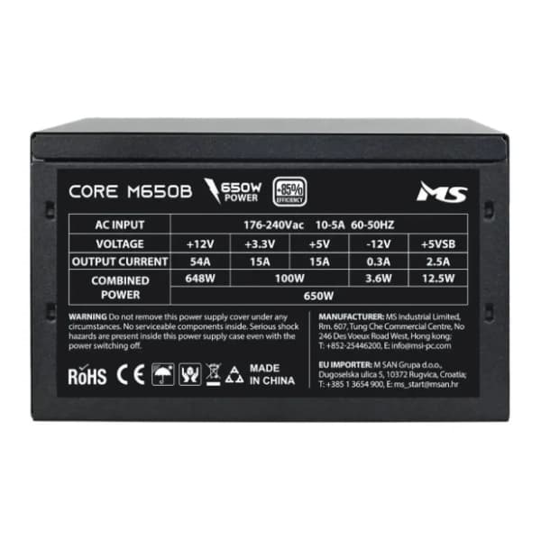 MS napajanje CORE M650B 650W 4