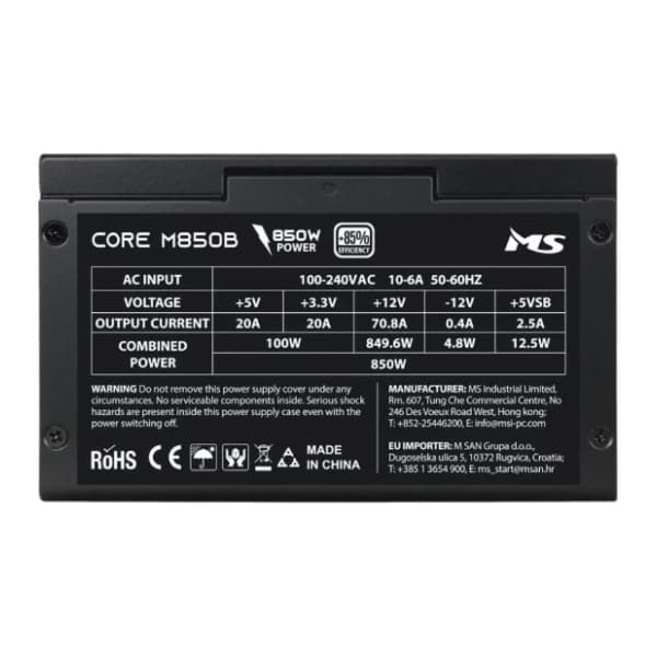MS napajanje CORE M850B 850W 4