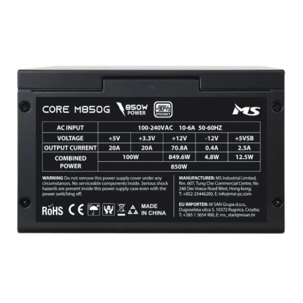 MS napajanje CORE M850G 850W 4