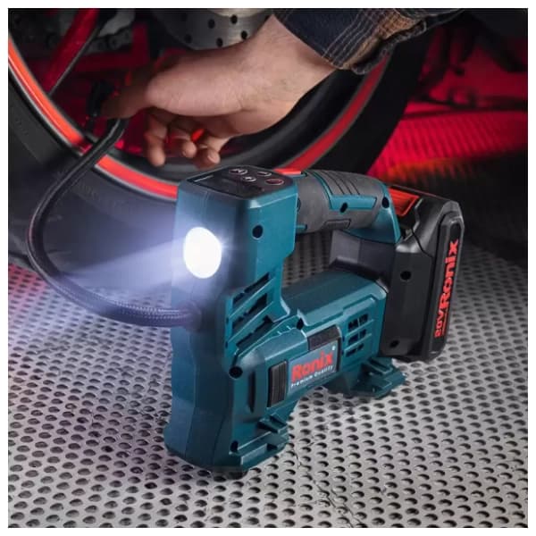 RONIX 2Ah 8605 CB 20V/10.35bar aku mini kompresor 5