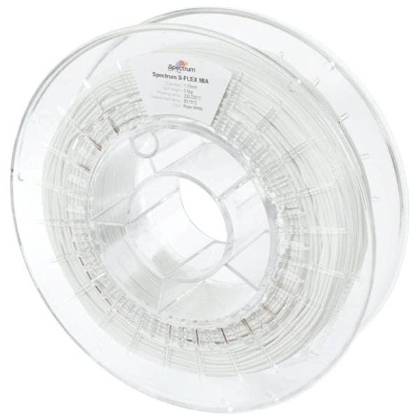 SPECTRUM S-Flex 98A 500g Polar White 1,75mm 3D filament 0