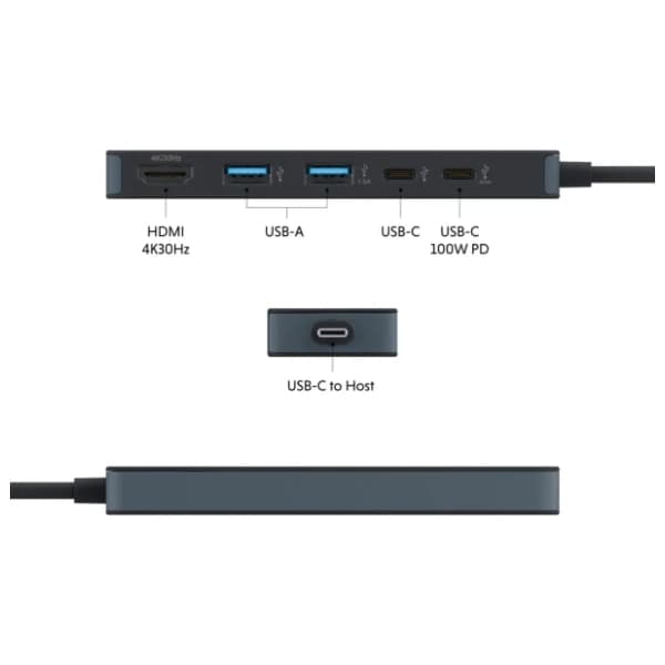 TARGUS USB Hub HyperDrive Flex 5 Port USB-C (HD4101BKGL) crni 4