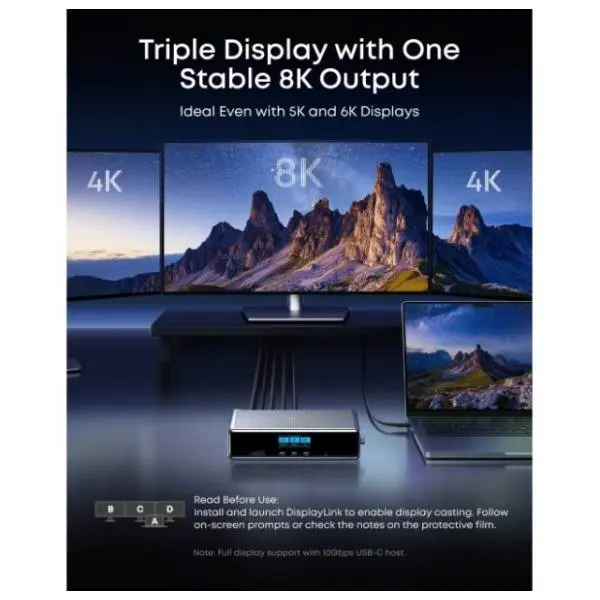 ANKER Docking station 14-in-1 Prime (Display Link/PD 140W) siva 4