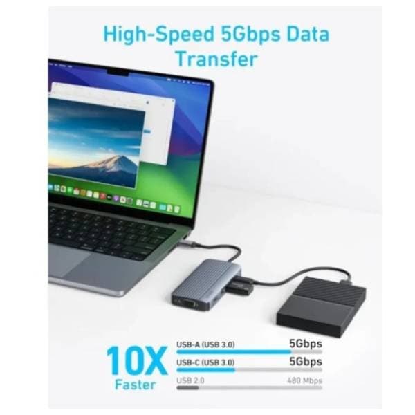 ANKER Docking station 8-in-1 USB-C Data Hub (Triple Display/PD 85W) 4