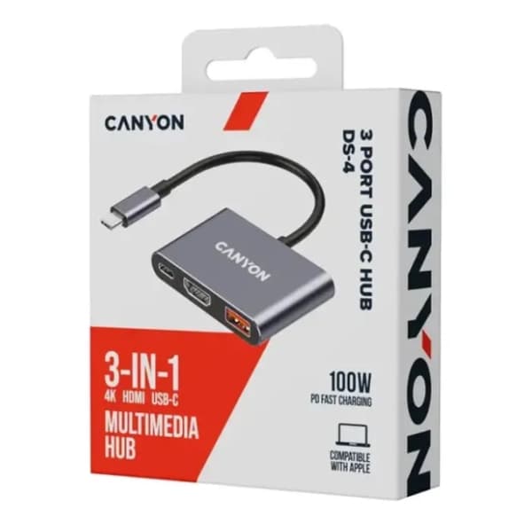 CANYON USB Hub 3-in-1 DS-4 (CNS-TDS4) Grey 5