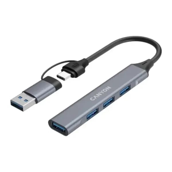 CANYON USB Hub 4-in-1 DS-02 USB-A/C Grey 0