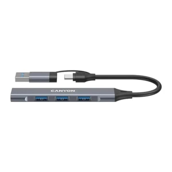CANYON USB Hub 4-in-1 DS-02 USB-A/C Grey 1