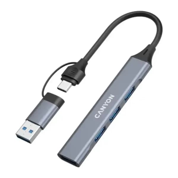 CANYON USB Hub 4-in-1 DS-02 USB-A/C Grey 2