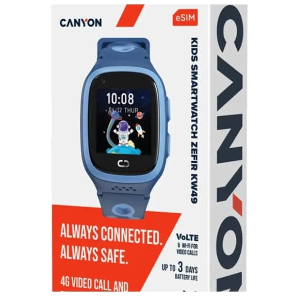 CANYON Zefir KW-49 E-SIM 4G plavi pametni sat za decu 6