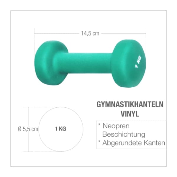 GORILLA SPORTS set bučica za aerobik 2x1kg zeleni 1