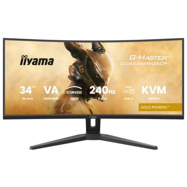 IIYAMA zakrivljeni monitor 34'' VA Gold Phoenix GCB3486WQSCP-B1 4