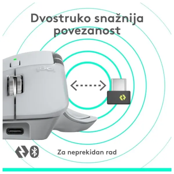 LOGITECH bežični miš MX Master 4 Pale Gray 7