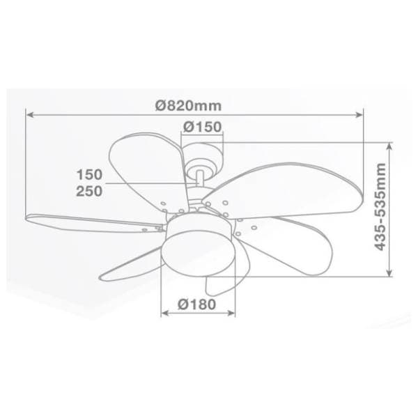 NIAROS plafonski ventilator 20W beli 1