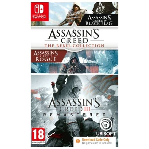 SWITCH Assassins Creed Rebel Collection & Assassins Creed III Remaster + Liberation (Code in a Box) 0