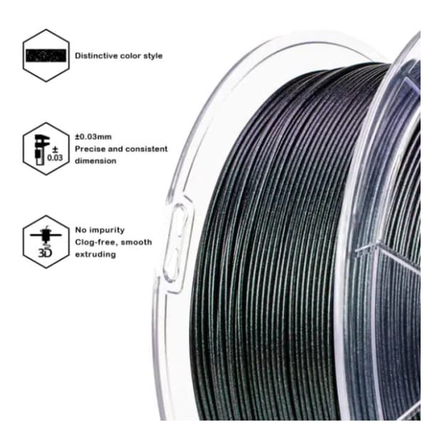 ZIRO Chameleon PLA 1,75 mm Fir Green Luster 3D filament 2