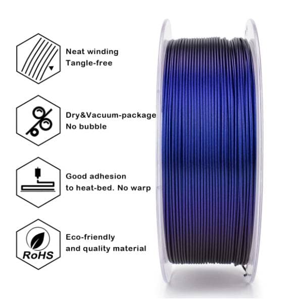 ZIRO Chameleon PLA 1,75 mm Iris Blue Luster 3D filament 3