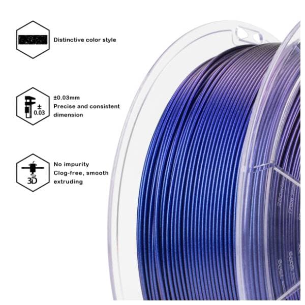 ZIRO Chameleon PLA 1,75 mm Iris Blue Luster 3D filament 2