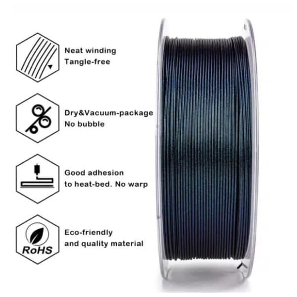 ZIRO Chameleon PLA 1,75 mm Moonlit Teal Luster 3D filament 2