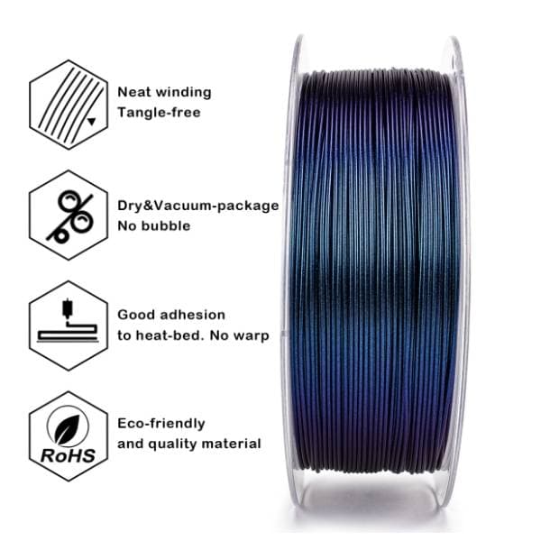 ZIRO Chameleon PLA 1,75 mm Peacock Teal Luster 3D filament 3