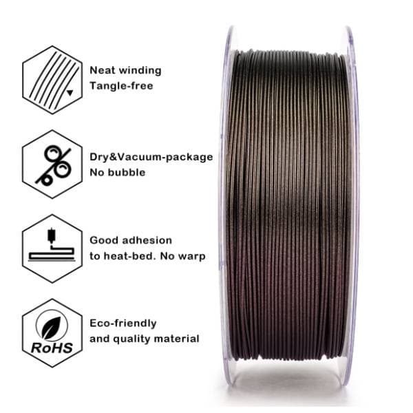 ZIRO Chameleon PLA 1,75 mm Scarlet Gold Luster 3D filament 2
