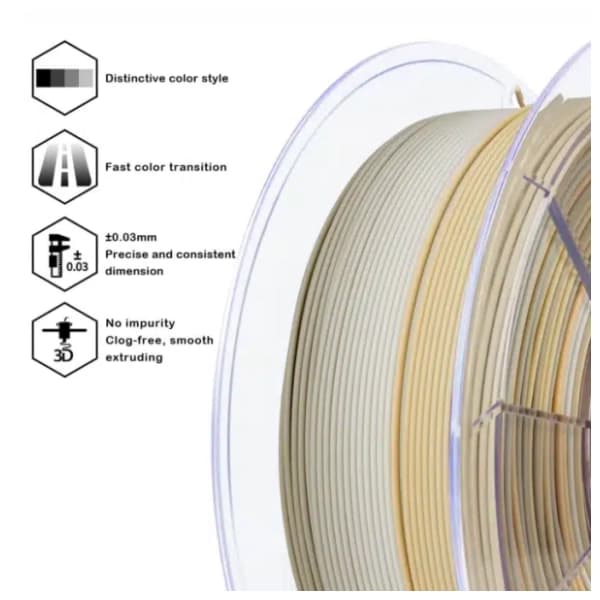 ZIRO Fast Gradient Matte PLA 1,75 mm Beige Shell 3D filament 2