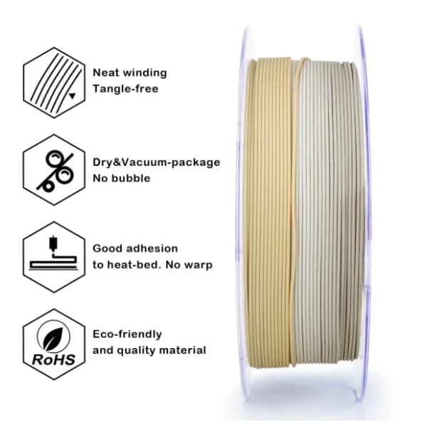 ZIRO Fast Gradient Matte PLA 1,75 mm Beige Shell 3D filament 3