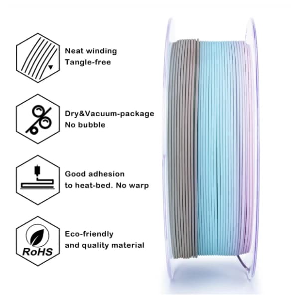 ZIRO Fast Gradient Matte PLA 1,75 mm Drift Feather 3D filament 3