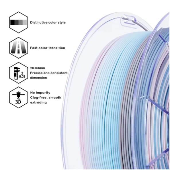 ZIRO Fast Gradient Matte PLA 1,75 mm Drift Feather 3D filament 2