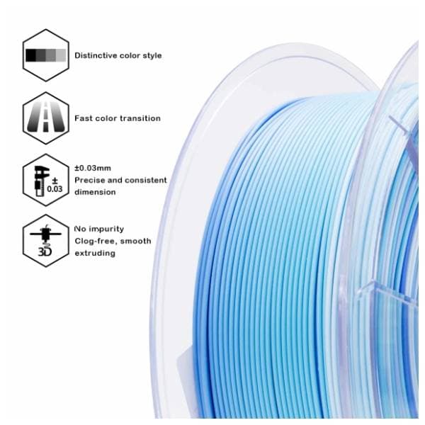 ZIRO Fast Gradient Matte PLA 1,75 mm Glacier 3D filament 3