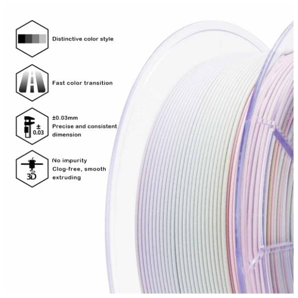 ZIRO Fast Gradient Matte PLA 1,75 mm Morandi 3D filament 2