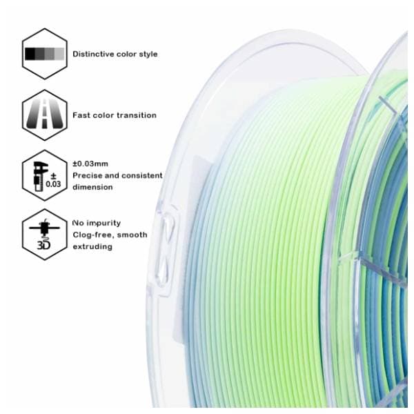 ZIRO Fast Gradient Matte PLA 1,75 mm Ocean 3D filament 2