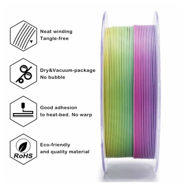ZIRO Fast Gradient Matte PLA 1,75 mm Rainbow Blaze 3D filament 2