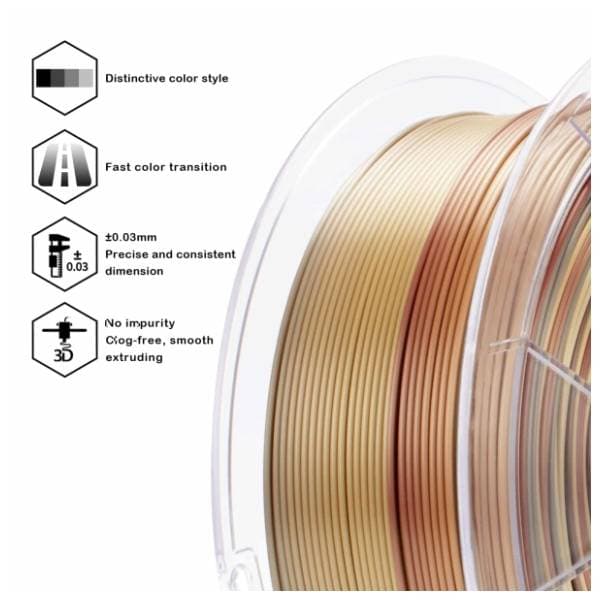 ZIRO Fast Gradient Silk PLA 1,75 mm Ember 3D filament 2