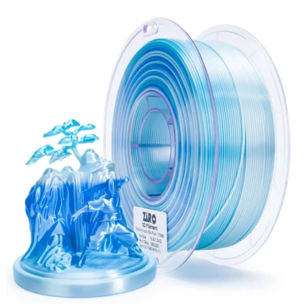 ZIRO Fast Gradient Silk PLA 1,75 mm Ice Blue 3D filament 0