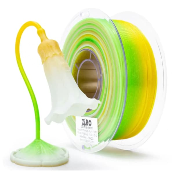 ZIRO Fast Gradient Twinkling Translucent PLA 1,75 mm White Lily 3D filament 0