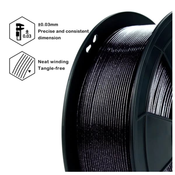 ZIRO Glitter Diamond PLA 1,75 mm Black 3D filament 3