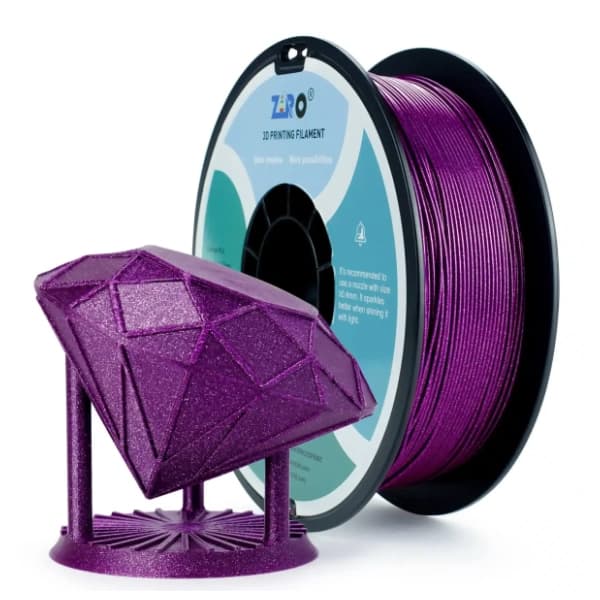 ZIRO Glitter Diamond PLA 1,75 mm Purple 3D filament 0