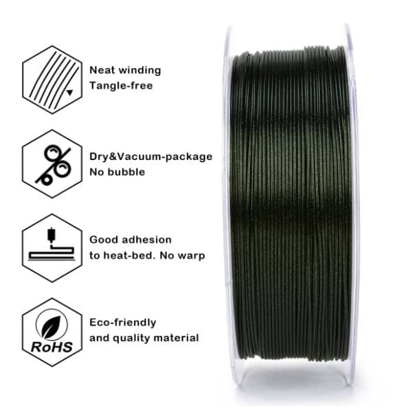 ZIRO Glitter Firefly PLA 1,75 mm Fairy Green 3D filament 3