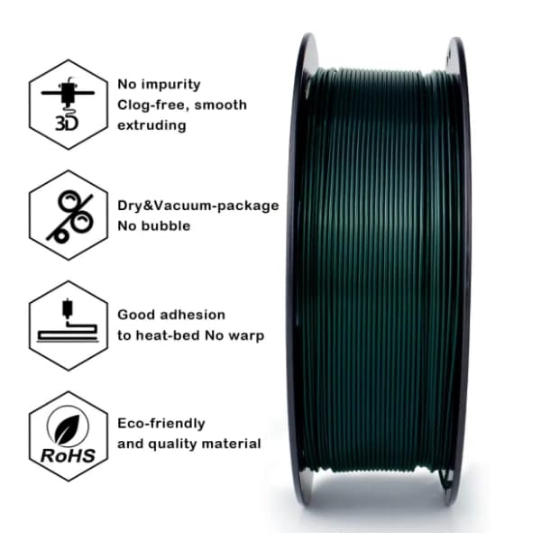 ZIRO Glitter Mystical PLA 1,75 mm Midnight Green 3D filament 2