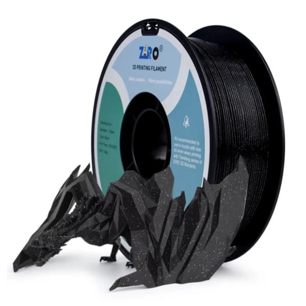 ZIRO Glitter Twinkling PLA 1,75 mm Black 3D filament 0