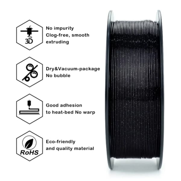 ZIRO Glitter Twinkling PLA 1,75 mm Black 3D filament 2