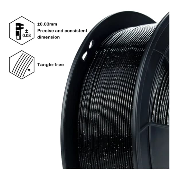 ZIRO Glitter Twinkling PLA 1,75 mm Black 3D filament 3