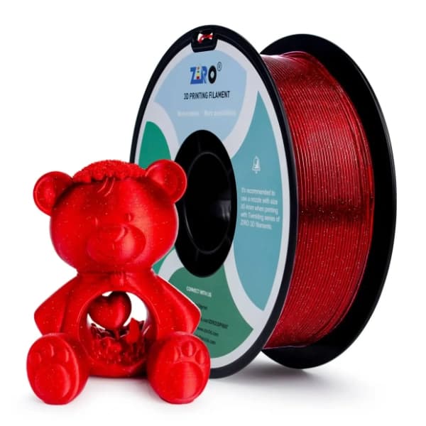 ZIRO Glitter Twinkling PLA 1,75 mm Bright Red 3D filament 0