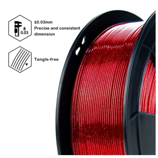 ZIRO Glitter Twinkling PLA 1,75 mm Bright Red 3D filament 3
