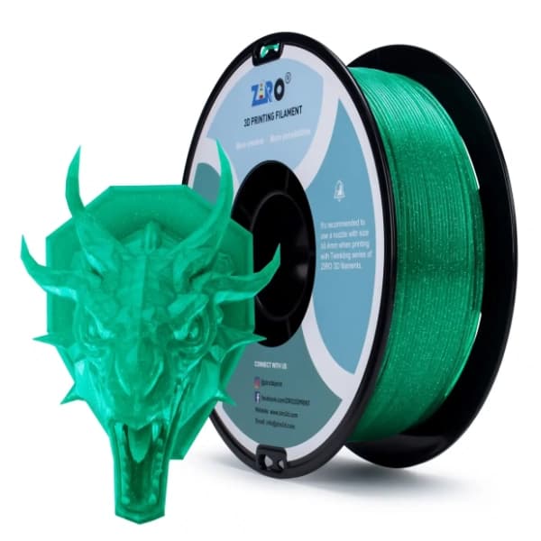 ZIRO Glitter Twinkling PLA 1,75 mm Green 3D filament 0