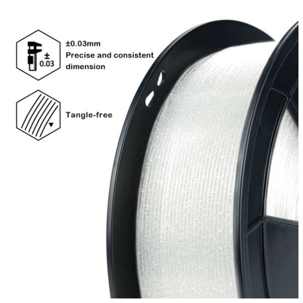 ZIRO Glitter Twinkling PLA 1,75 mm Transparent 3D filament 2