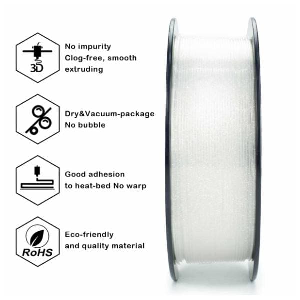 ZIRO Glitter Twinkling PLA 1,75 mm Transparent 3D filament 3